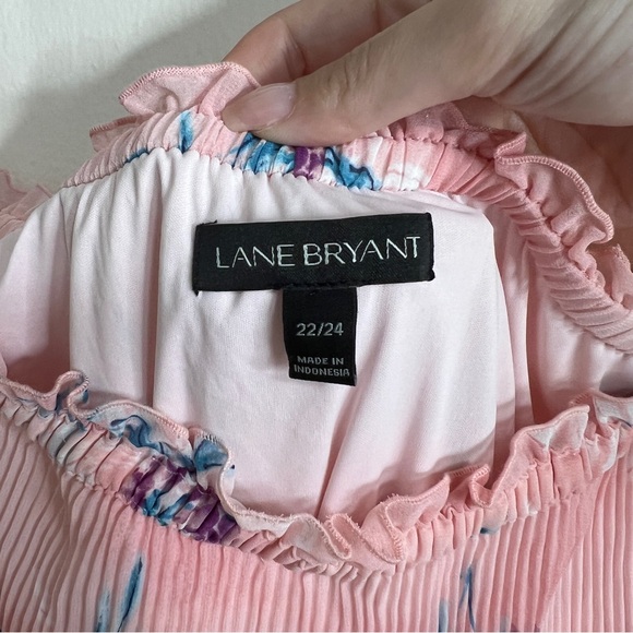 Lane Bryant Pink Off-Shoulder Floral Blouse - Picture 6 of 7